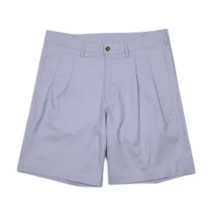 Aaza pleated shorts in light blue linen cotton