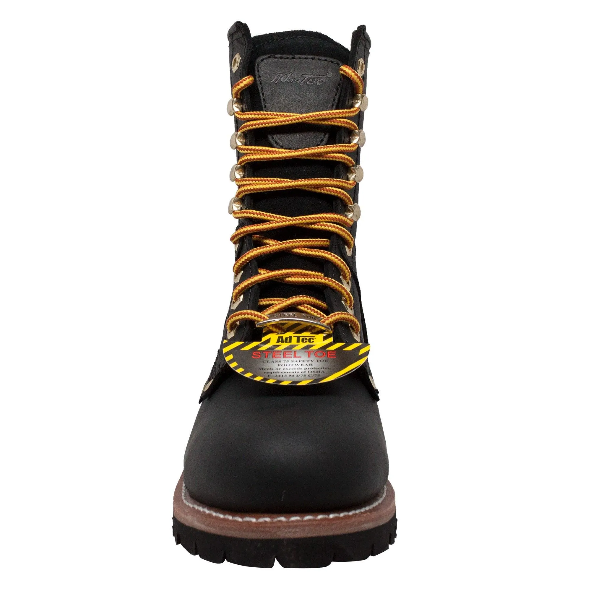 AdTec Men's 9" Waterproof Steel Toe Logger Black