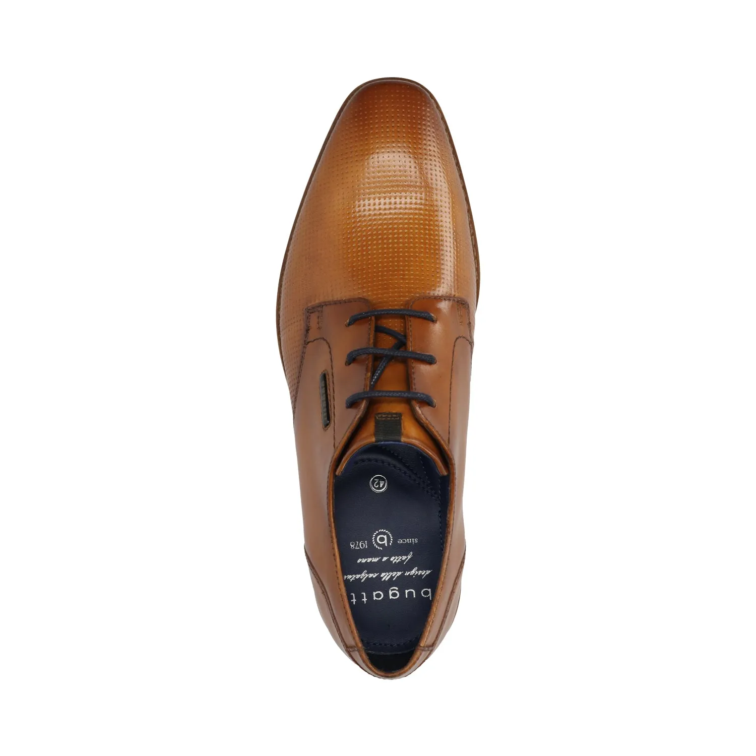 Bugatti Tone on Tone Dress Shoe in Cognac/Yellow