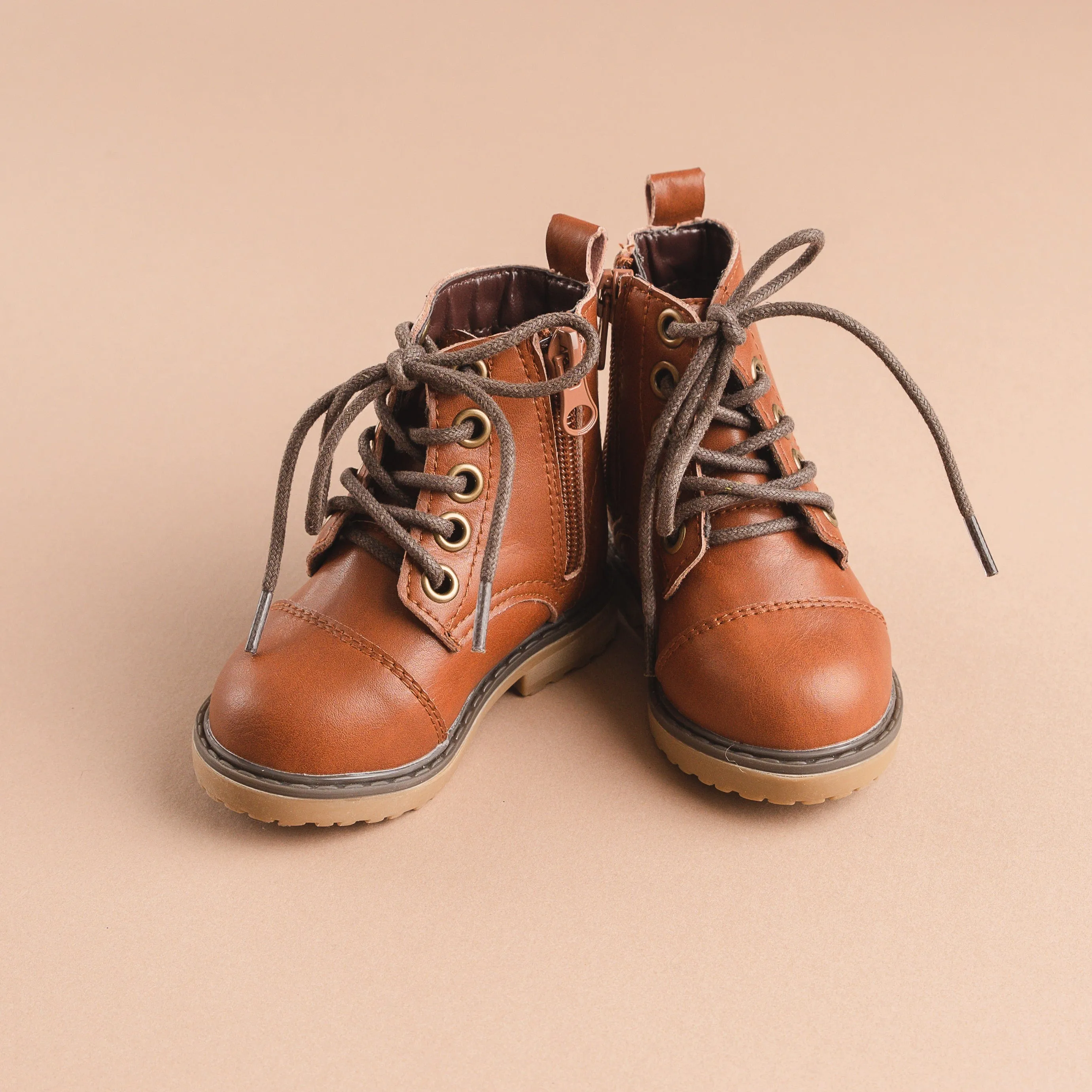 Chestnut Faux Leather Boots