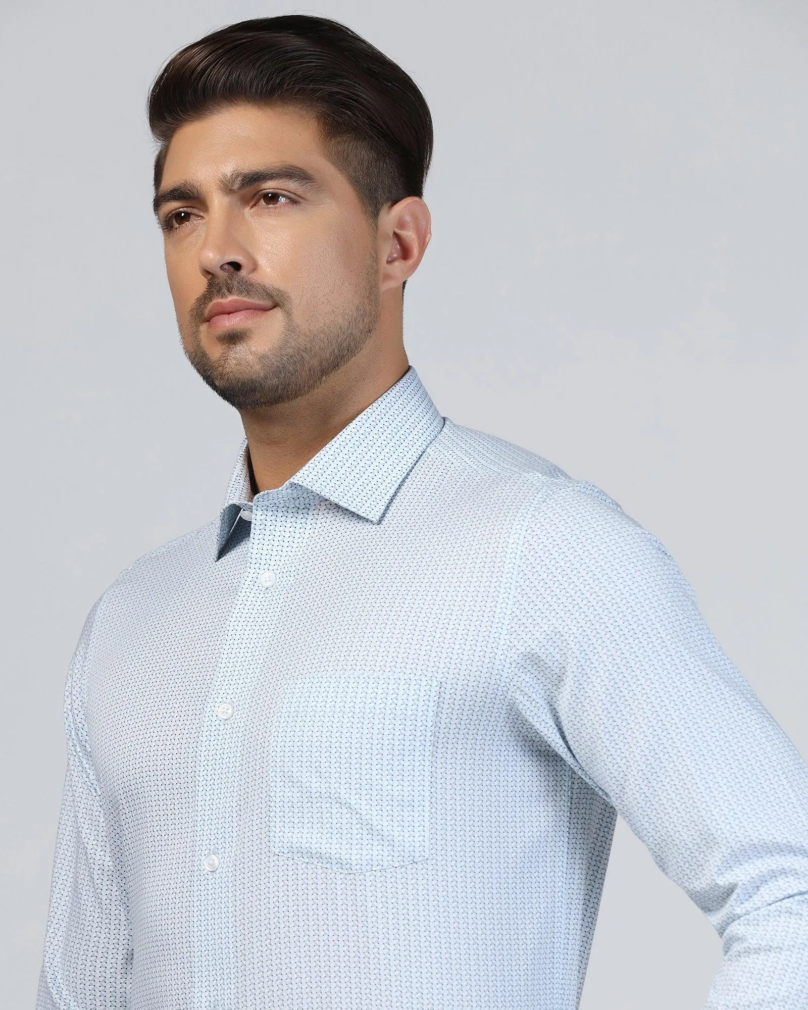 Formal Blue Printed Shirt - Zone