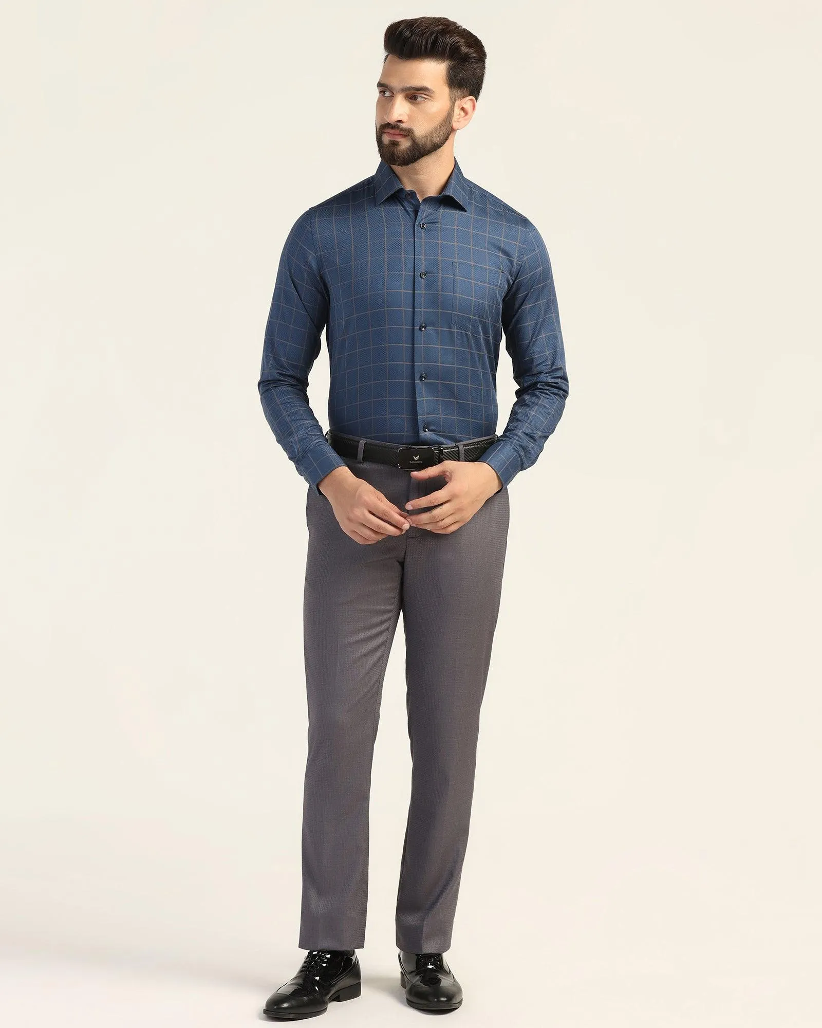 Formal Navy Check Shirt - Carman