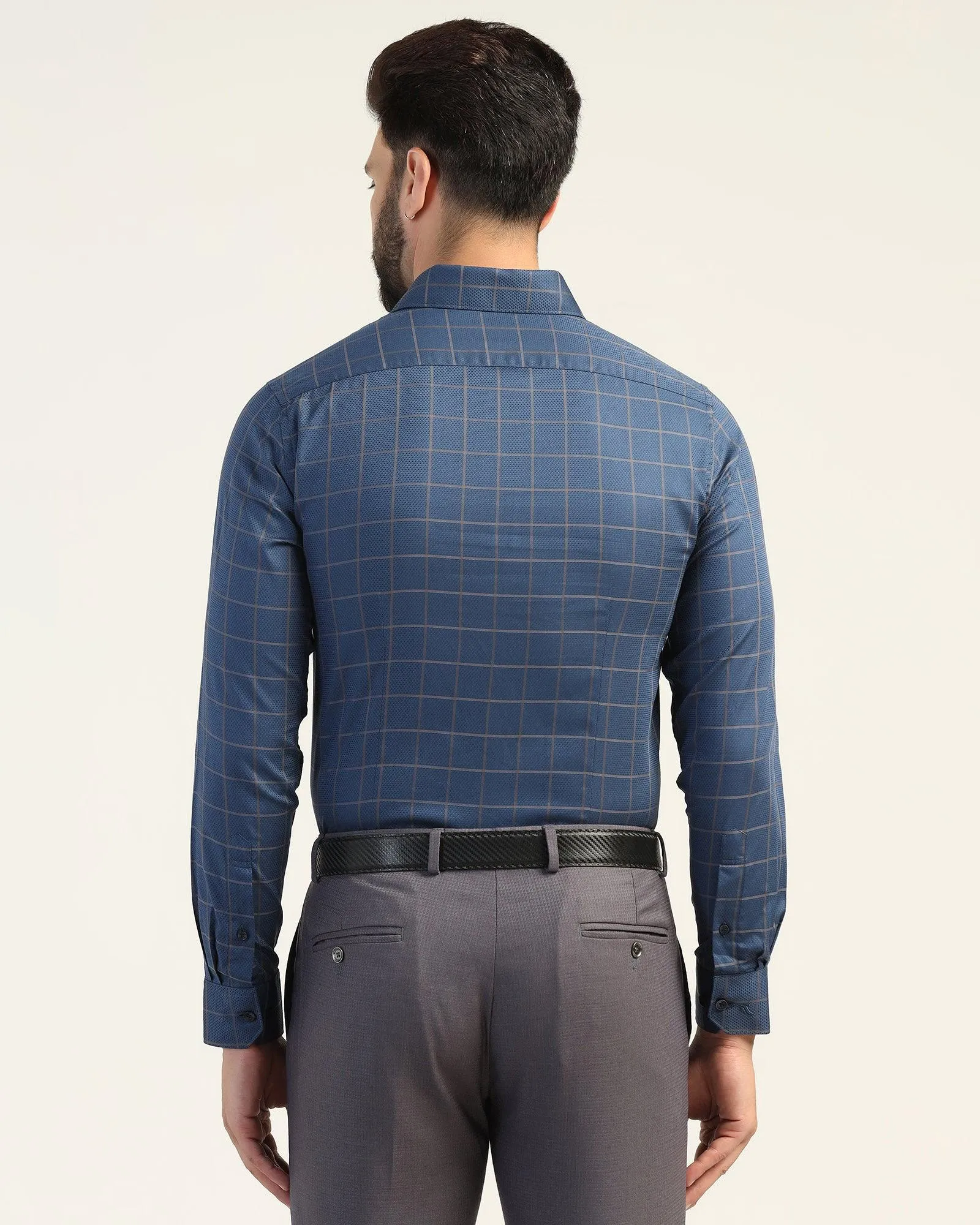 Formal Navy Check Shirt - Carman