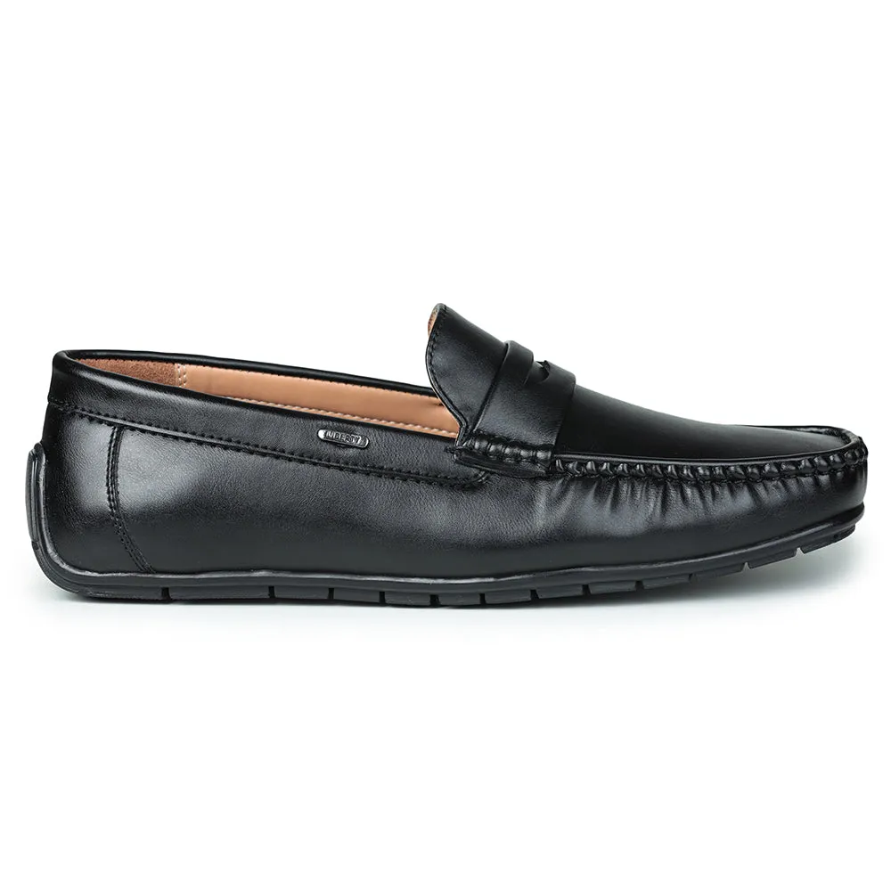 Fortune (Black) Penny Loafer Shoes For Men Fdy-206 By Liberty