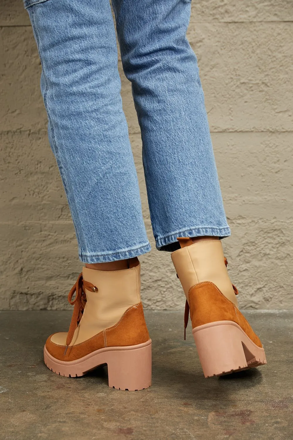 Lace Up Lug Booties