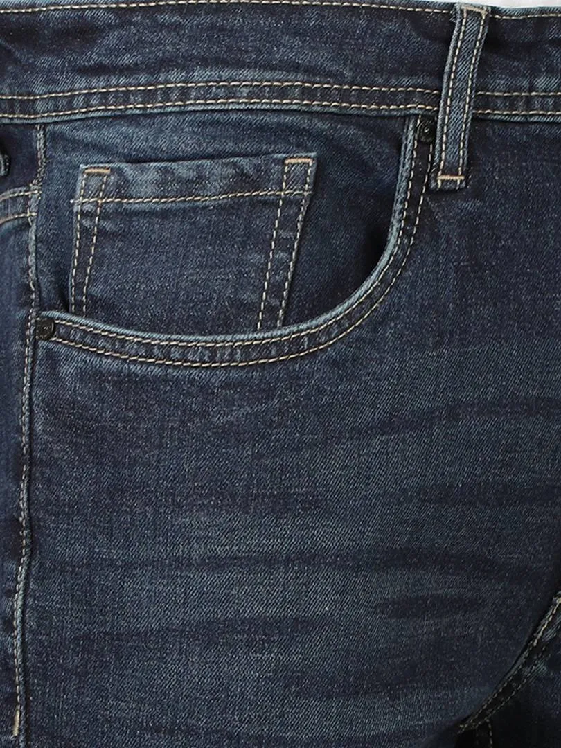 Men's Blue Denim Solid Relaxed Fit Mid-Rise Jeans