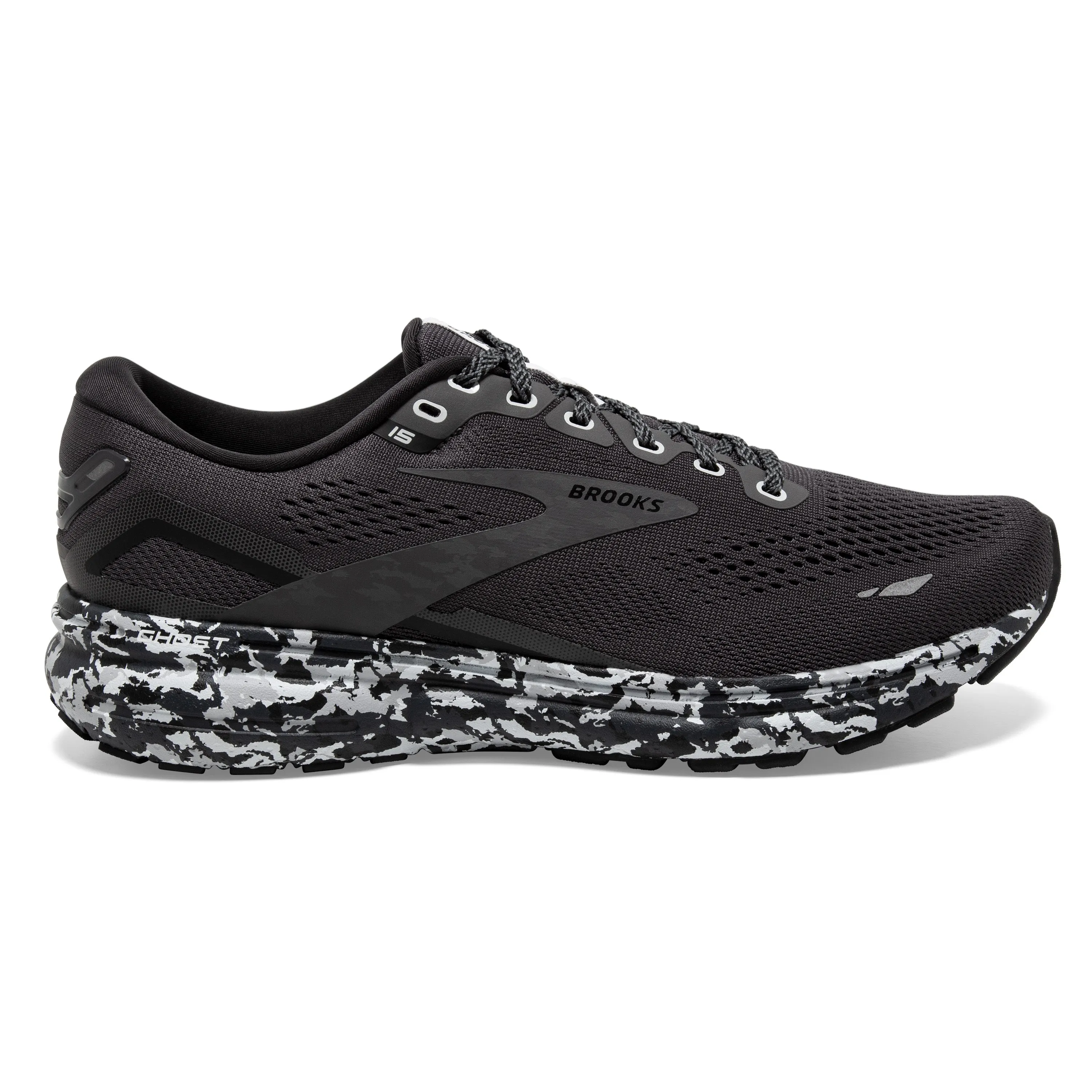 Men's Brooks Ghost 15 1103931D004 Color: Ebony/Black/Oyster