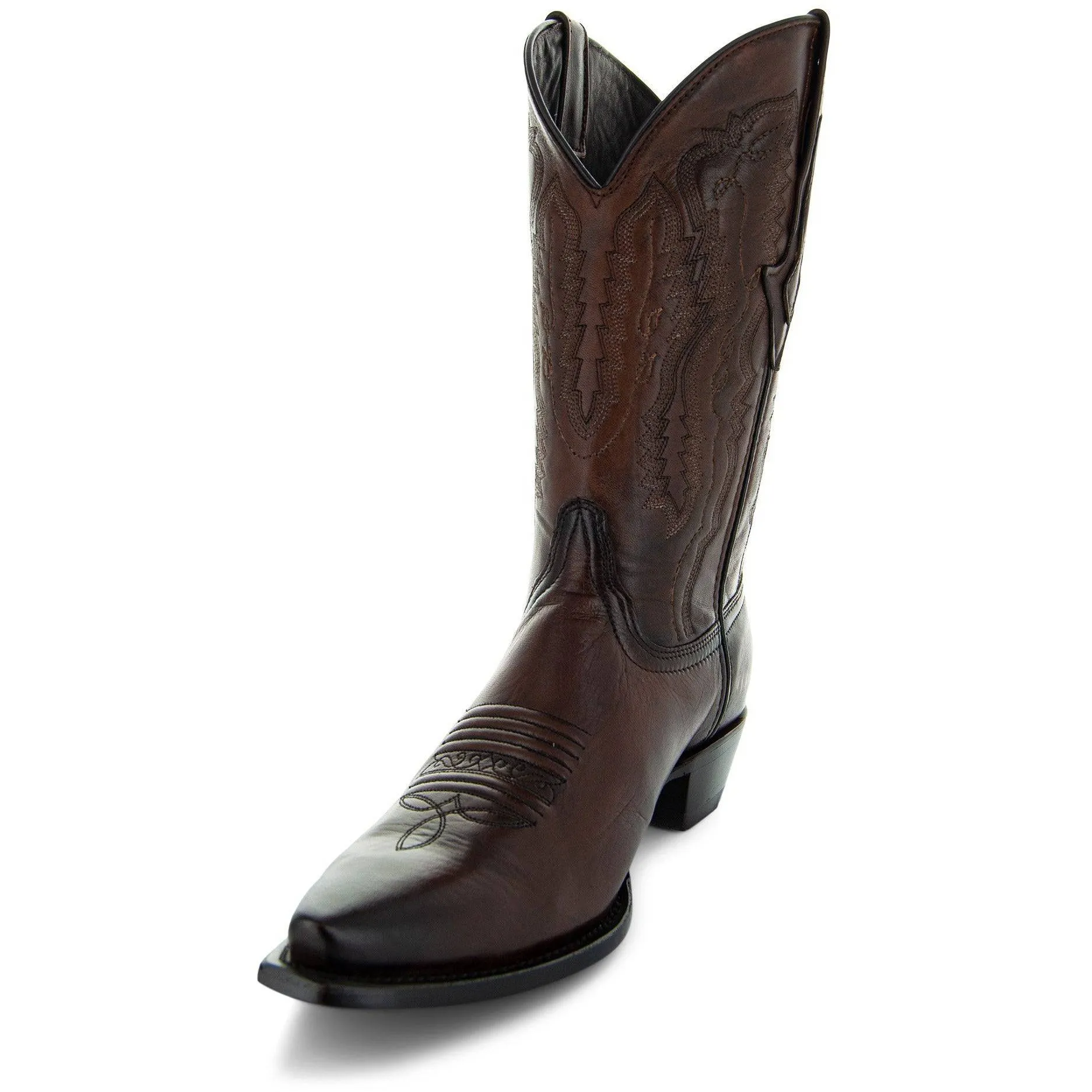 Men's Snip Toe Cowboy Boots Burnished Brown (H50030)