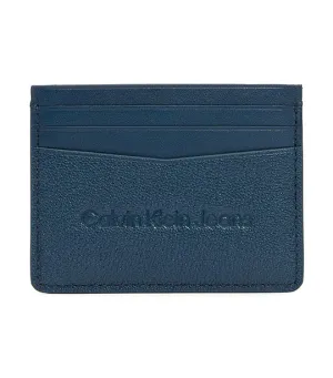 Micro Pebble Card Case Onyx Blue