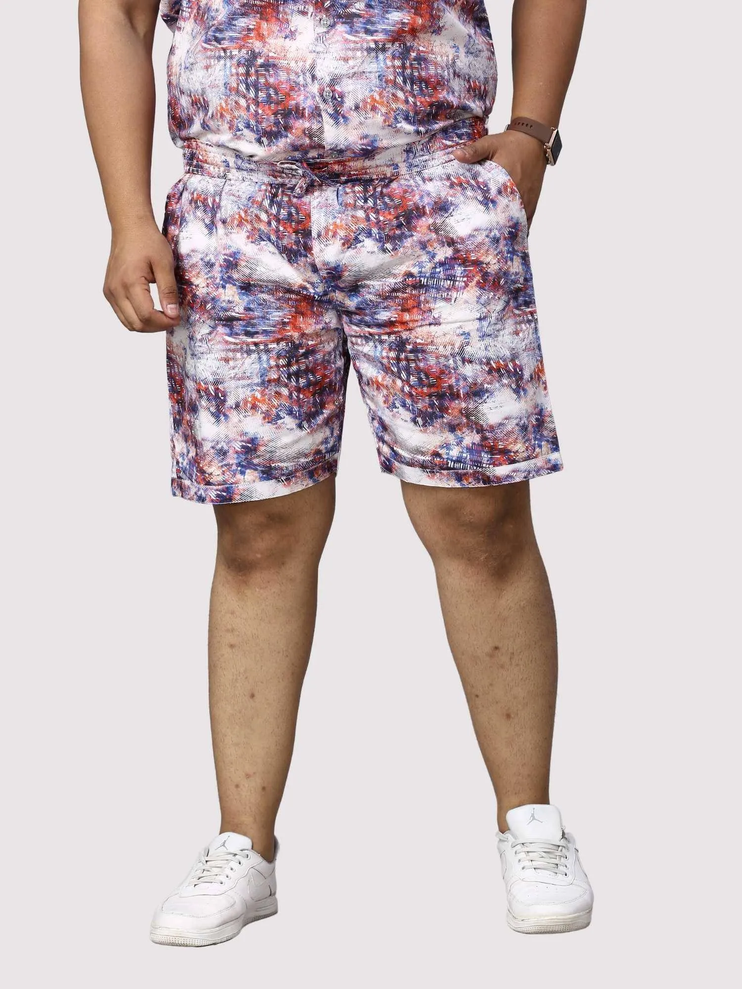 Monsoon Hue Digital Printed Half Co-Ords  Men's Plus Size