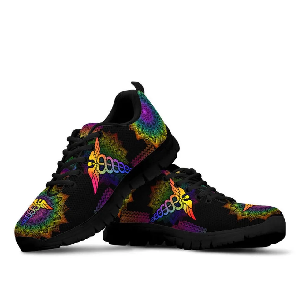 Nurse Sneaker, Nurse Colorful Mandala Sneaker Shoes, Best Shoes For Nurses