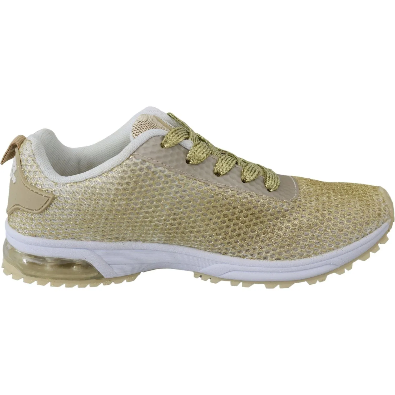 Plein Sport Exquisite Gold Polyester Sport Sneakers