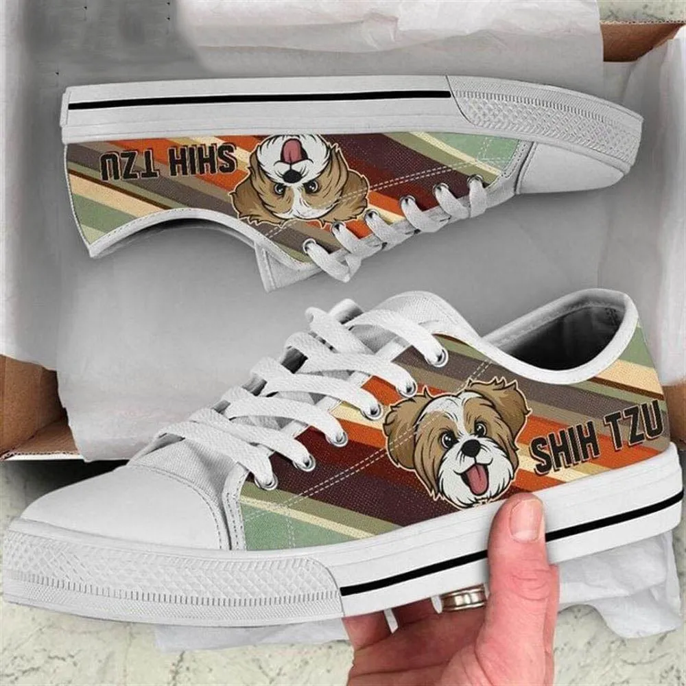 Shih Tzu Dog Low Top Shoes - Love Shih Tzu Canvas Sneaker, Dog Printed Shoes, Canvas Shoes For Men, Women