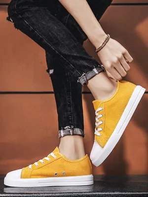 Solid Color Low Top Classic All-Matched Casual Lightweight Canvas Shoes