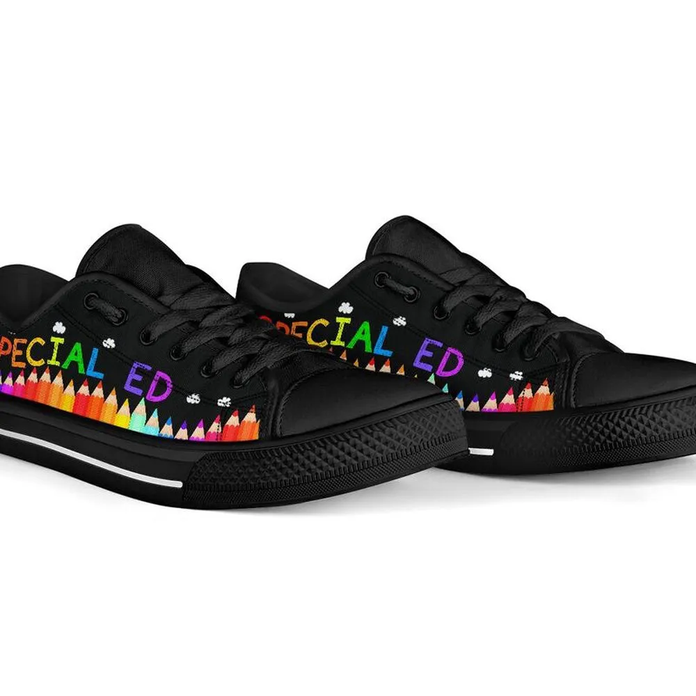 Special Ed Abc Black Low Top Shoes, Teacher Shoes, Low Top Sneakers