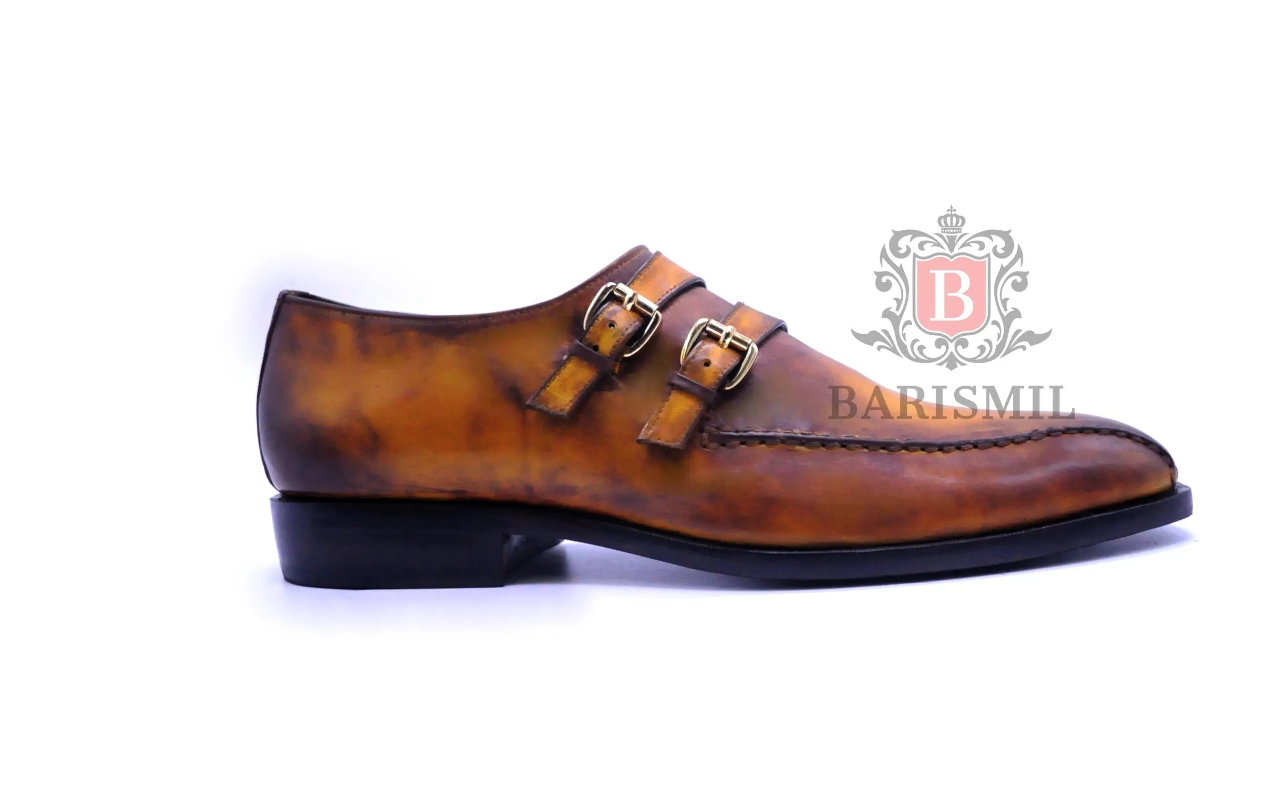 Walter II - Cognac Double Strap Monk Shoes