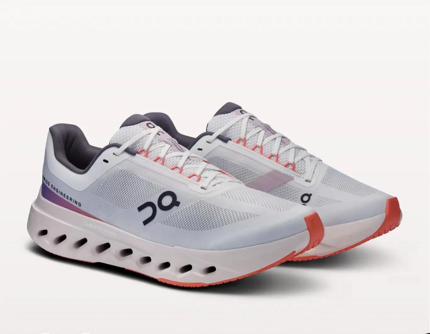 Women's Wide Fit On Running QC Cloudsurfer Next Wide Training Sneakers - White/Flame