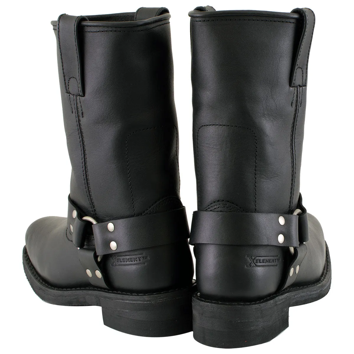 Xelement 2442 'Classic' Women's Black Full Grain Leather Harness Motorcycle Boots